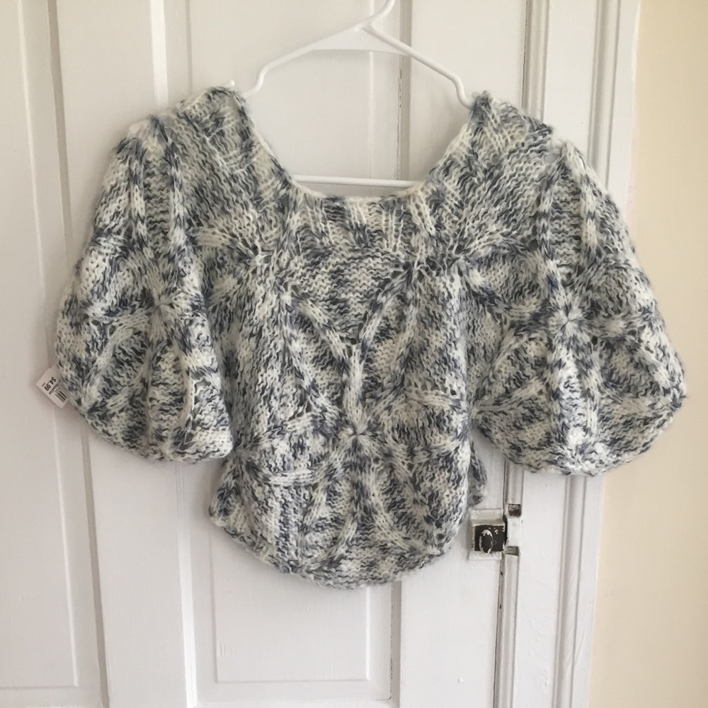 🎈POOF knit sweater puffy sleeve size XXS